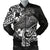 Tonga Men's Bomber Jacket - White Shark Polynesian Tattoo White - Polynesian Pride