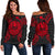 French Polynesia Polynesian Shoulder Sweater Map Red Red - Polynesian Pride