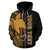 Papua New Guinea Polynesian All Over Custom Zip up Hoodie Gold Line - Polynesian Pride