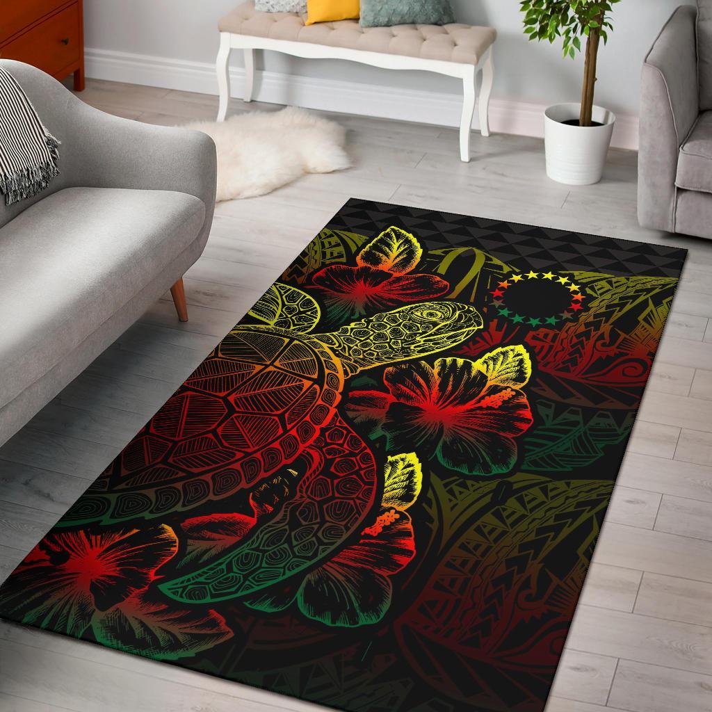 Cook Islands Area Rugs Turtle Hibiscus Reggae Reggae - Polynesian Pride