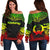 Pohnpei Polynesian Chief Women's Off Shoulder Sweater - Reggae Version Art - Polynesian Pride