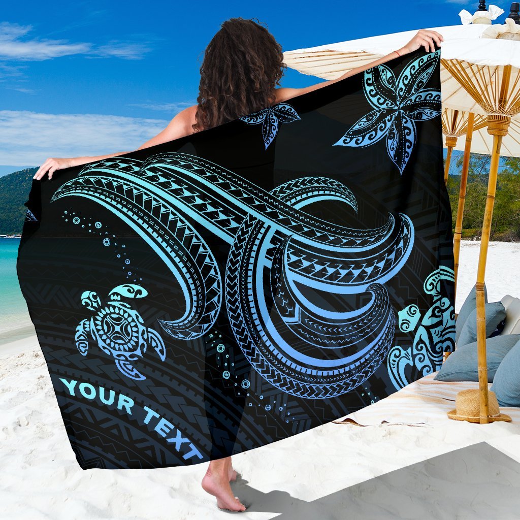 Polynesian Custom Personalised Sarongs - Blue Turtle SARONG ONE SIZE Blue - Polynesian Pride