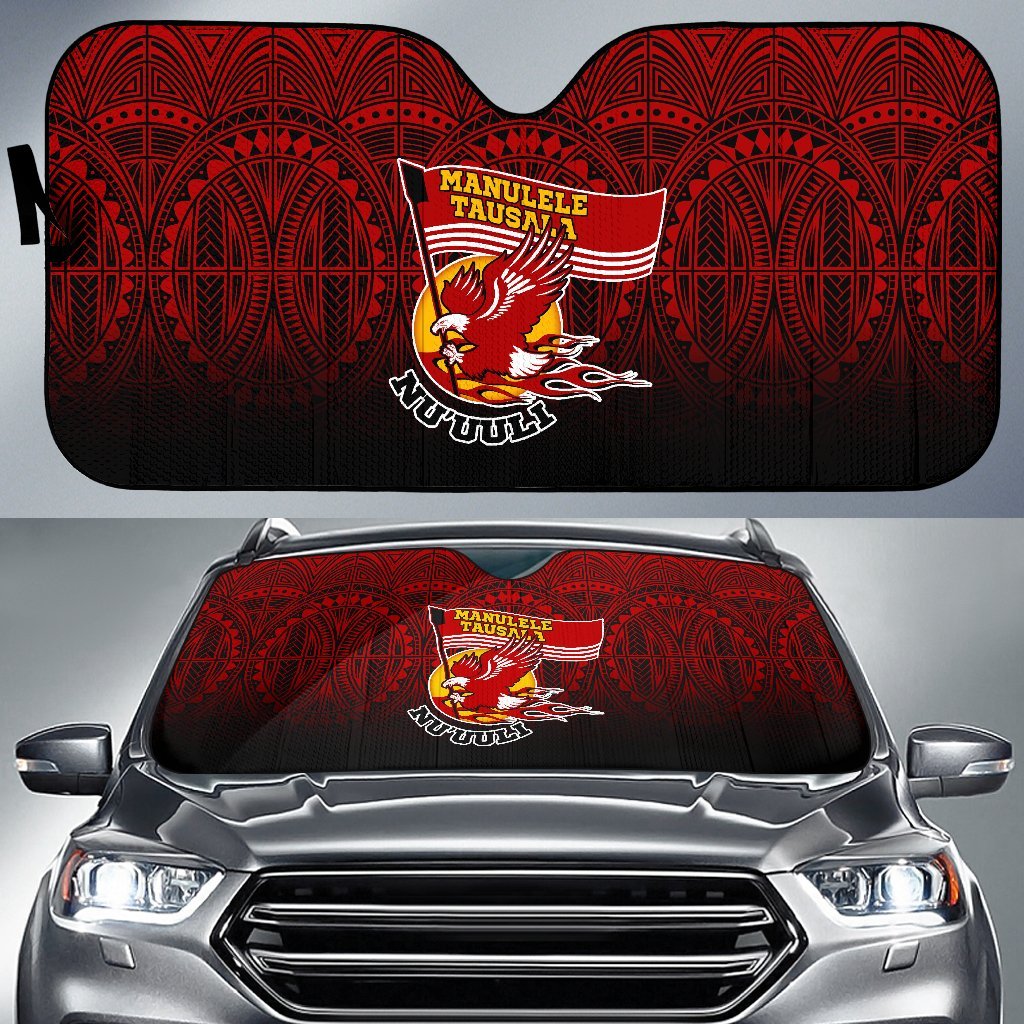 American Samoa Auto Sun Shades - Manulele Tausala Nuuuli (Ver 2) Auto Sun Shade Universal Fit Red - Polynesian Pride