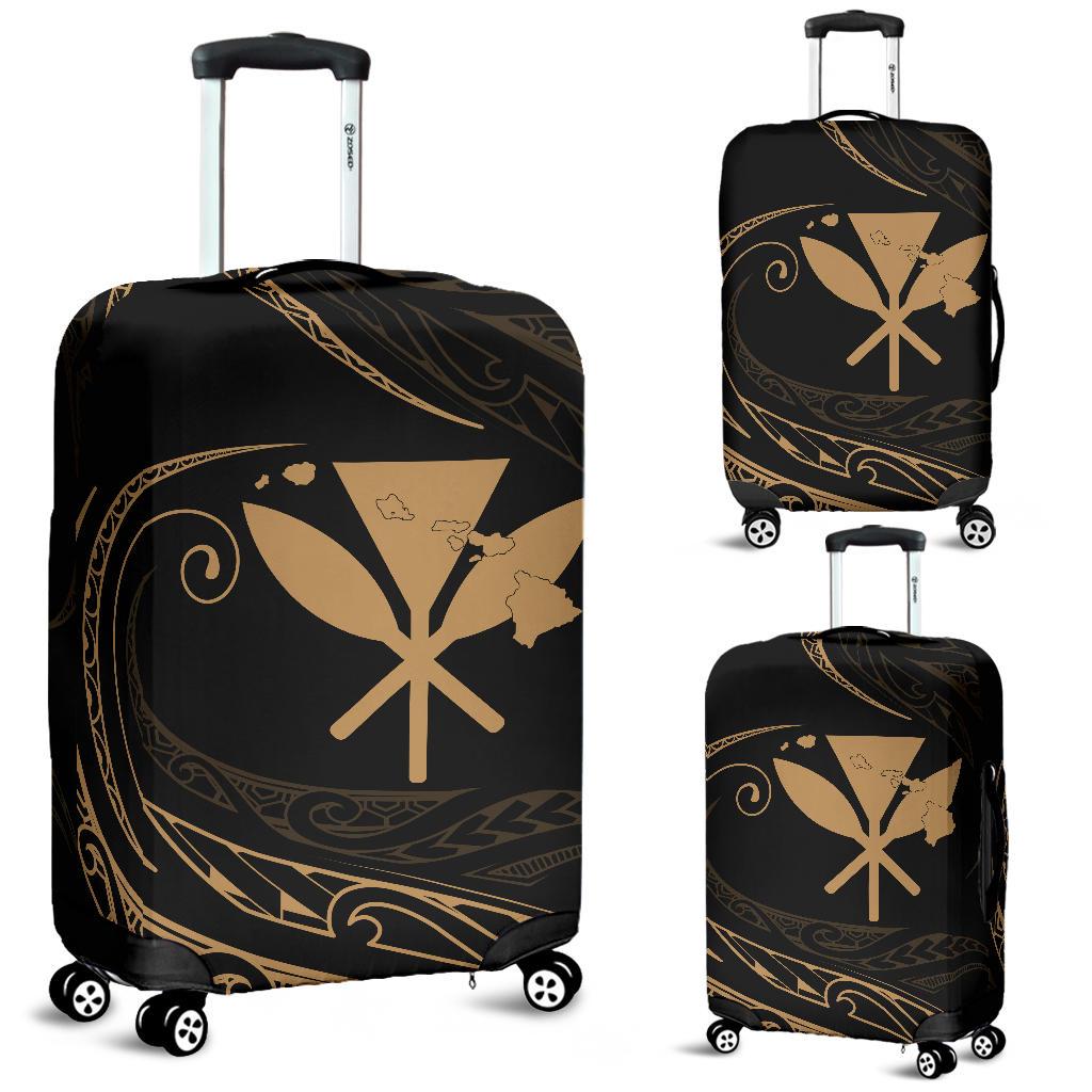 Kanaka Luggage Covers - Gold - Frida Style Black - Polynesian Pride