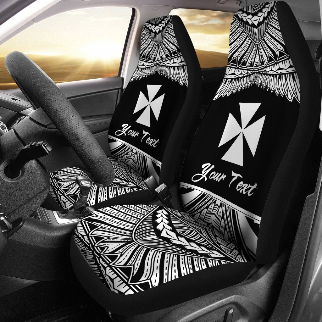 Wallis and Futuna Polynesian Custom Personalised Car Seat Covers - Pride White Version Universal Fit White - Polynesian Pride