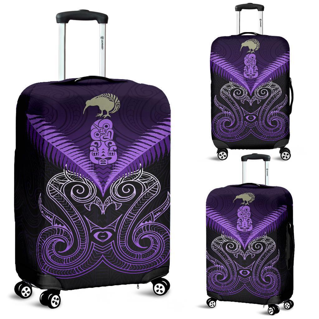 Maori Manaia New Zealand Luggage Covers Purple Purple - Polynesian Pride