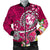 Tonga Men's Bomber Jacket - Turtle Plumeria (Pink) - Polynesian Pride