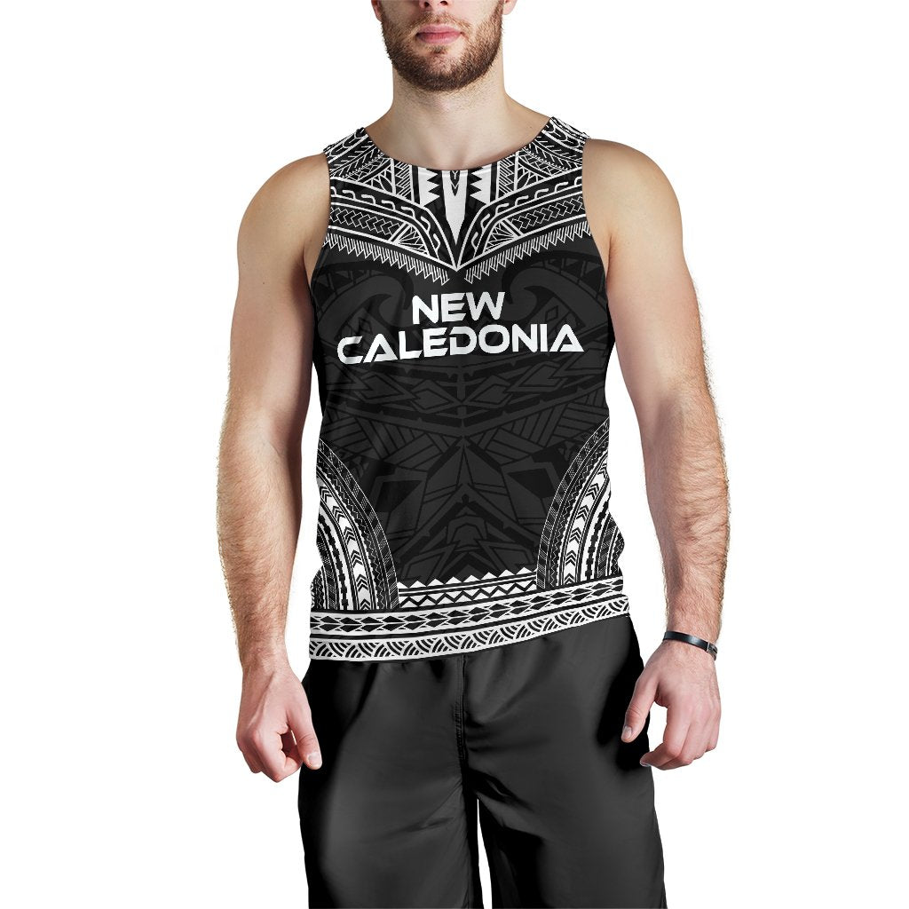 New Caledonia Men's Tank Top - Polynesian Chief Black Version Black - Polynesian Pride