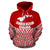 American Samoa Polynesian Zip up Hoodie Red Pride Map and Seal - Polynesian Pride