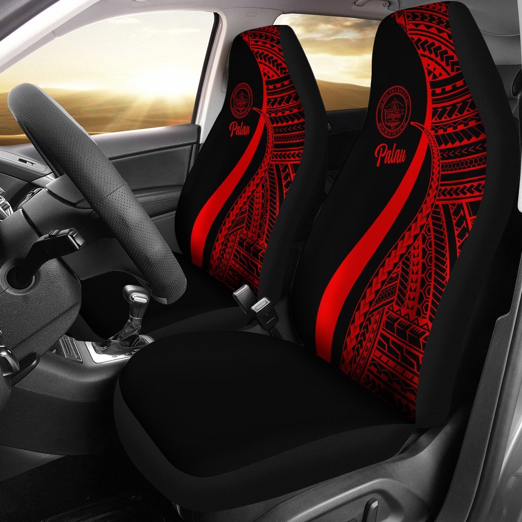 Palau Car Seat Covers - Red Polynesian Tentacle Tribal Pattern Crest Universal Fit Red - Polynesian Pride