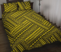 Hawaii Quilt Bed Set Polynesia Nation AH Yellow - Polynesian Pride