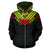 Hawaii Kanaka Maoli All Over Custom Zip up Hoodie Reggae Color - Polynesian Pride