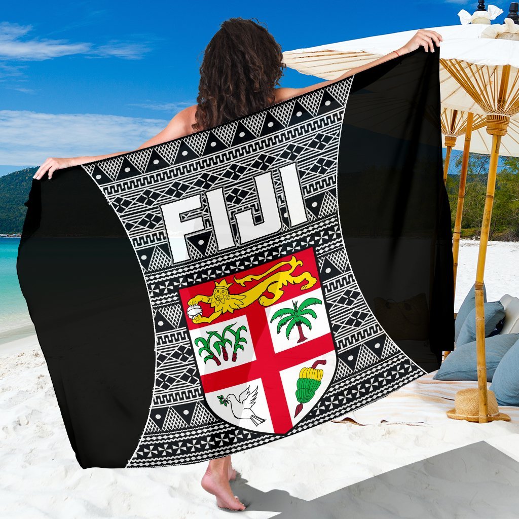 Fiji Sarong - Tapa Pattern Sport Style One Style One Size Black - Polynesian Pride