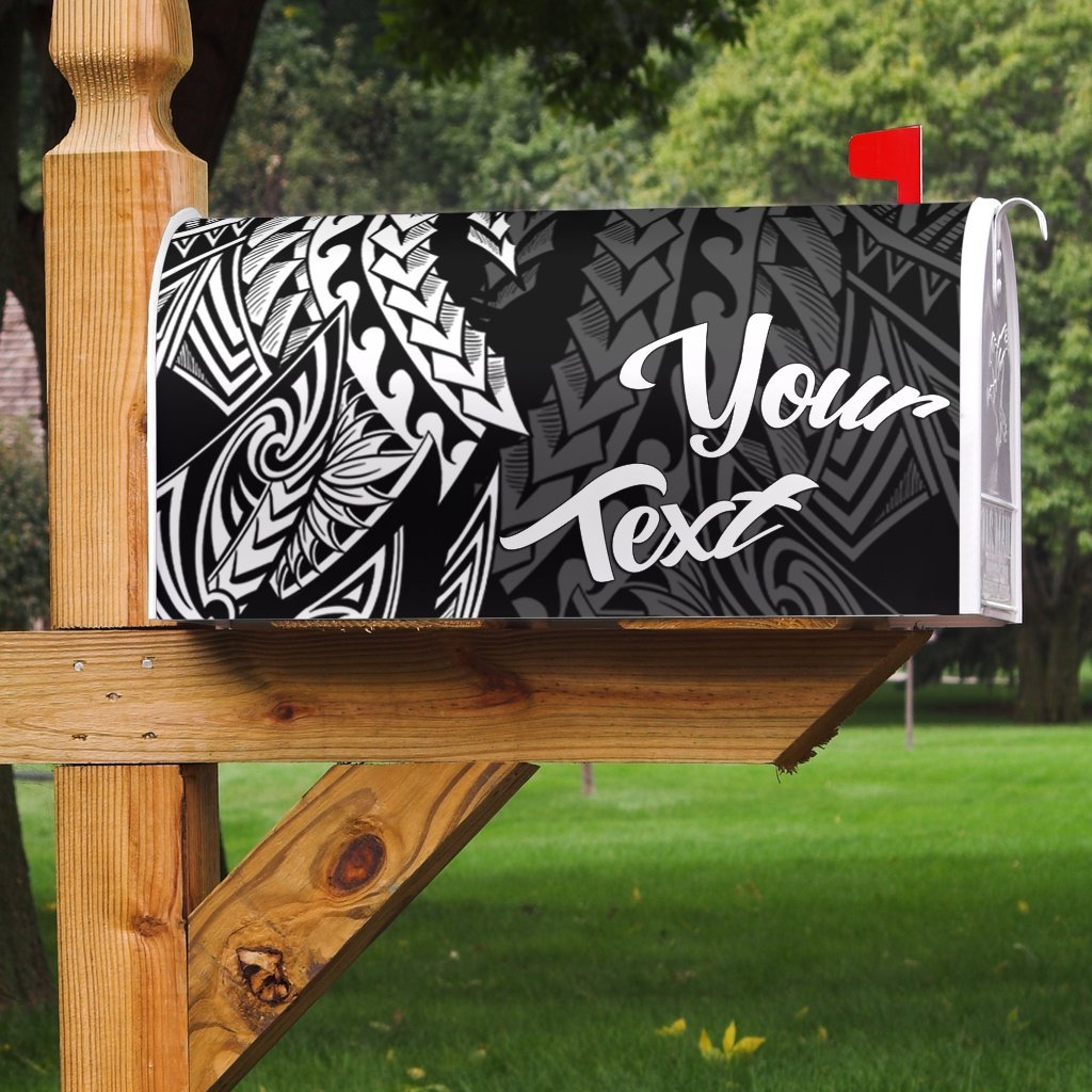 Tokelau Mailbox Cover - Custom Personalised Wings Style Mailbox Cover - Tokelau Black - Polynesian Pride