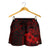 Polynesian Hawaii Women's Shorts - Humpback Whale with Hibiscus (Red) - Polynesian Pride