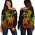 Hawaii Polynesian Women's Off Shoulder Sweater - Vintage Polynesian Turtle (Reggae) - Polynesian Pride