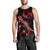 Tonga Men Tank Top - Turtle With Blooming Hibiscus Red - Polynesian Pride