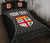 Fiji Custom Personalised Quilt Bed Sets - Tapa Pattern Sport Style Black - Polynesian Pride