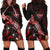 Guam Polynesian Hoodie Dress - Turtle With Blooming Hibiscus Red Red - Polynesian Pride