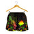 Nauru Polynesian Women's Shorts - Turtle With Blooming Hibiscus Reggae - Polynesian Pride