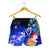 Kosrae Custom Personalised Women's Shorts - Humpback Whale with Tropical Flowers (Blue) - Polynesian Pride