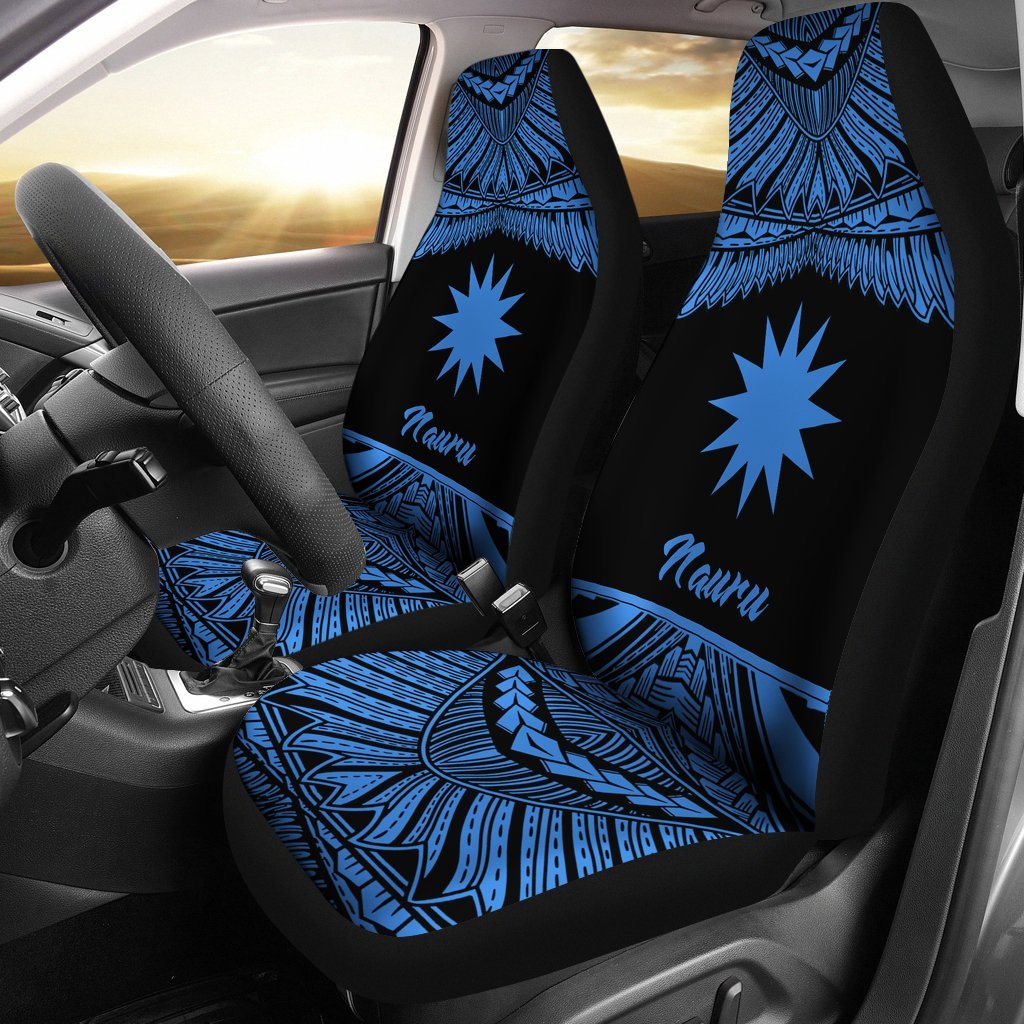 Nauru Polynesian Car Seat Covers - Pride Version Universal Fit Blue - Polynesian Pride