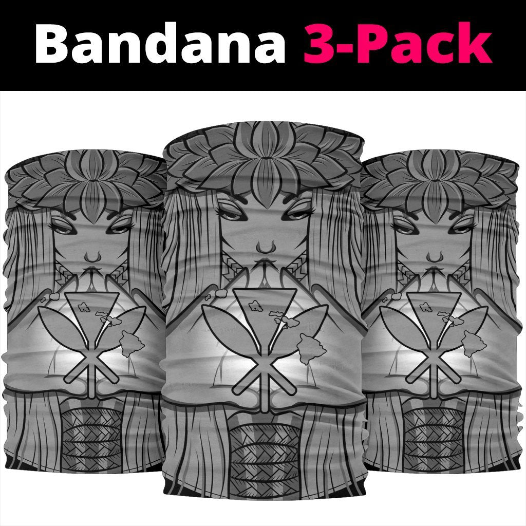 Hawaii Kanaka Pele Polynesian Bandana Grey One Size Grey - Polynesian Pride