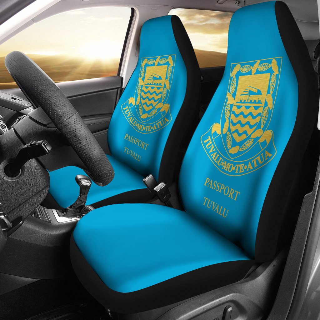 Tuvalu Car Seat Covers - Passport Tuvalu Universal Fit Blue - Polynesian Pride