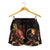 Yap Polynesian Women's Shorts - Turtle With Blooming Hibiscus Gold - Polynesian Pride