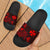 Wallis And Futuna Sandals - Turtle Hibiscus Pattern Red Black - Polynesian Pride