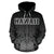 Hawaii Kanaka Polynesian Zipper Hoodie White Neon Style - Polynesian Pride