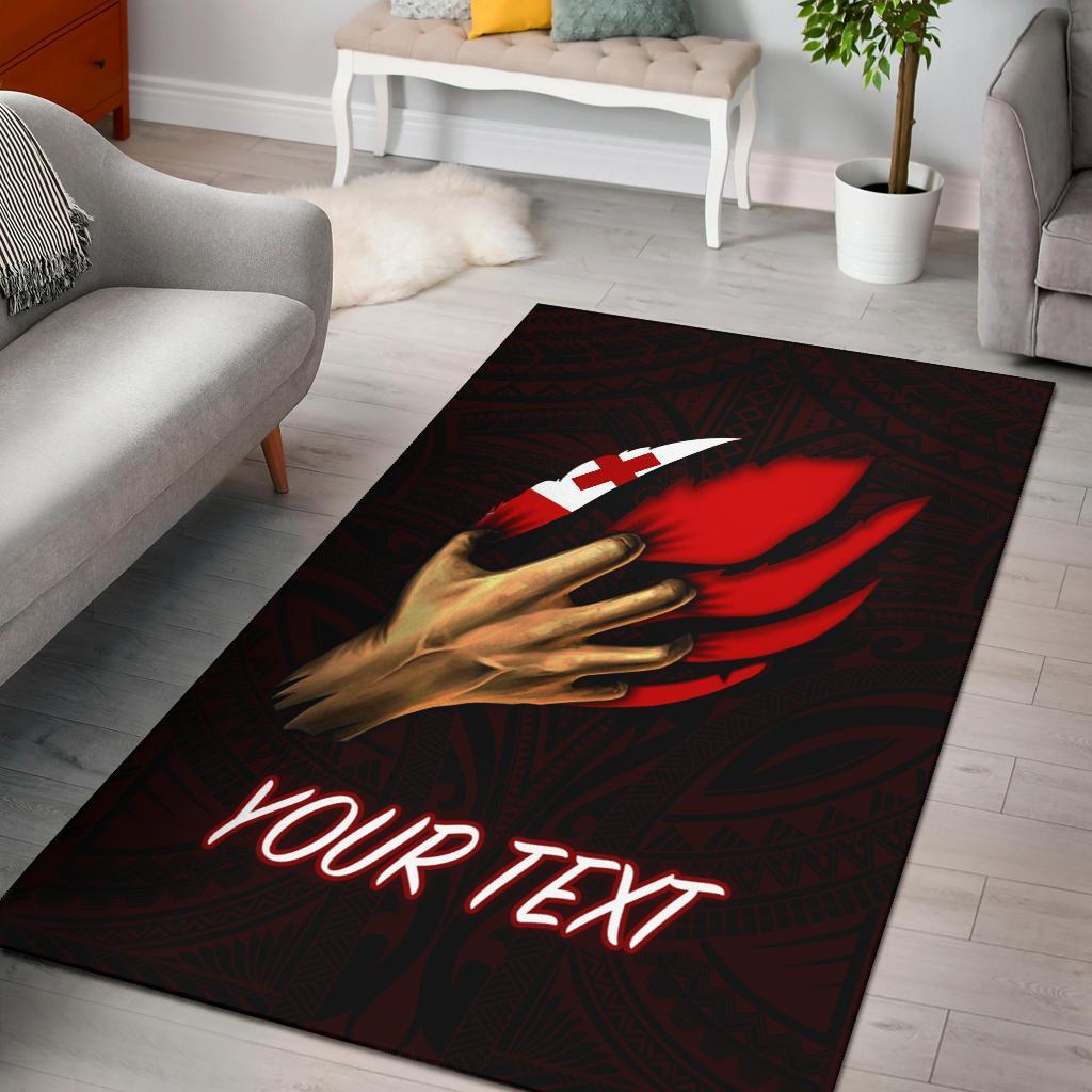 Tonga Personalised Area Rug - Tonga In Me (Red) Red - Polynesian Pride