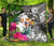 Niue Premium Quilt - Turtle Plumeria Banana Leaf Black - Polynesian Pride