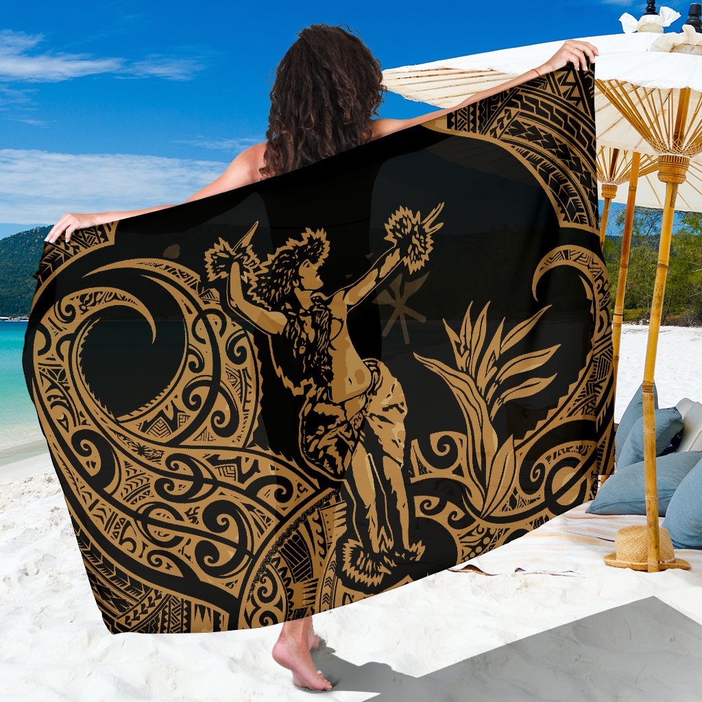 Polynesian Hawaii Sarong - Hula Girl Gold Sarong - Polynesian Hawaii Sarong - Hula Girl Gold - BN12 One size Gold - Polynesian Pride