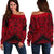 Polynesian Women's Off Shoulder Sweater 25 Red - Polynesian Pride