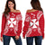 Wallis And Futuna Polynesian Shoulder Sweater Map Red White Red - Polynesian Pride