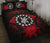 Cook Islands Polynesian Quilt Bed Set Hibiscus Red Black - Polynesian Pride