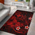 Polynesian Hawaii Kanaka Maoli Area Rug - Humpback Whale with Hibiscus (Red) Red - Polynesian Pride