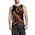 Tonga Men Tank Top - Turtle With Blooming Hibiscus Gold - Polynesian Pride