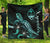 Guam Polynesian Premium Quilt - Turtle With Blooming Hibiscus Turquoise (Xyander Ver) - Polynesian Pride