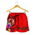 Vanuatu Polynesian Custom Personalised Women's Shorts - Floral With Seal Red - Polynesian Pride