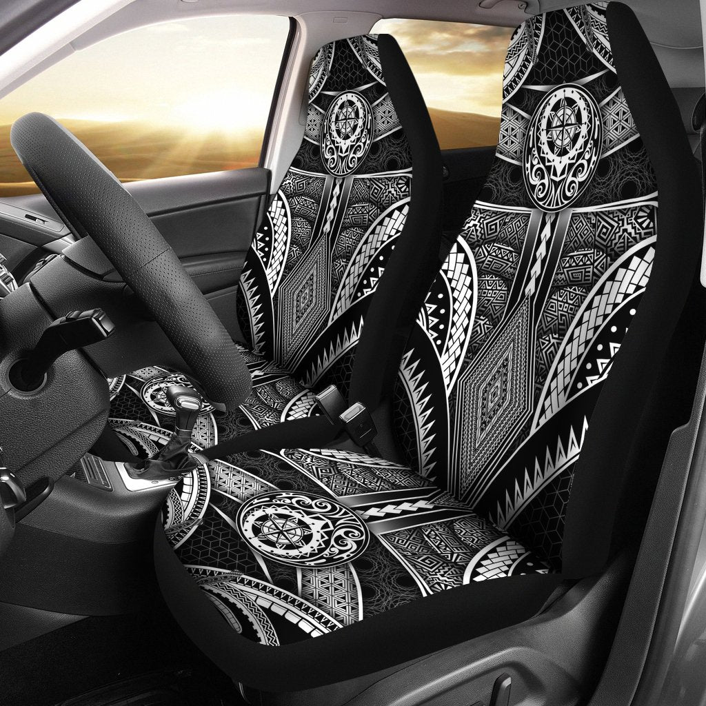 Polynesian Car Seat Covers - Patterns Poly Unique Universal Fit Black - Polynesian Pride