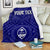 Guam Personalised Premium Blanket - Guam Seal With Polynesian Tattoo Style (Blue) White - Polynesian Pride