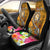 Tonga Custom Personalised Car Seat Covers - Turtle Plumeria (Gold) Universal Fit Gold - Polynesian Pride