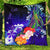 Tahiti Custom Personalised Premium Quilt - Humpback Whale with Tropical Flowers (Blue) Blue - Polynesian Pride