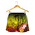 Cook Islands Custom Personalised Women's Short - Humpback Whale with Tropical Flowers (Yellow) - Polynesian Pride