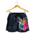 Fiji Polynesian All Over Print Women's Shorts - Tropical Flower Women Blue - Polynesian Pride