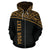 New Caledonia Polynesian All Over Custom Zip up Hoodie Gold Curve Version - Polynesian Pride