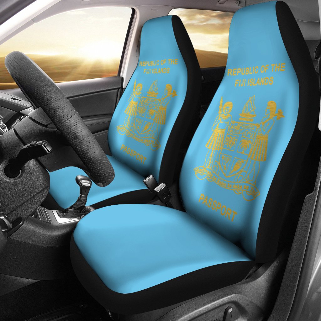 Fiji Car Seat Covers - Republic Of The Fiji Islands Passport Universal Fit Blue - Polynesian Pride