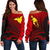 Papua New Guinea Women's Off Shoulder Sweater - Raggiana Bird of Paradise Polynesian Patterns Red - Polynesian Pride